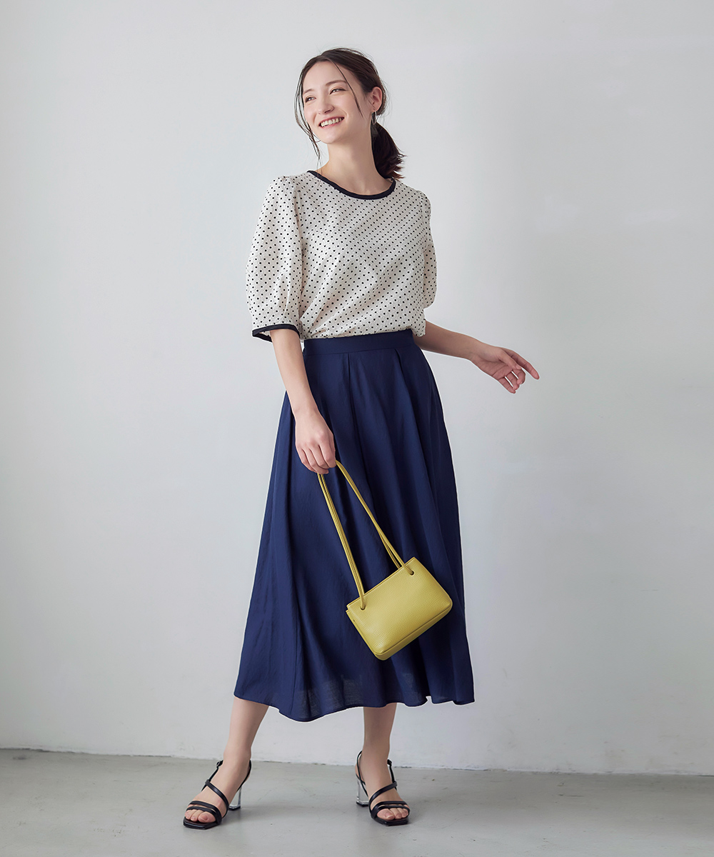 ネイビーブルータックフレアスカート | WEBストア | ファッションレンタル【EDIST. CLOSET】