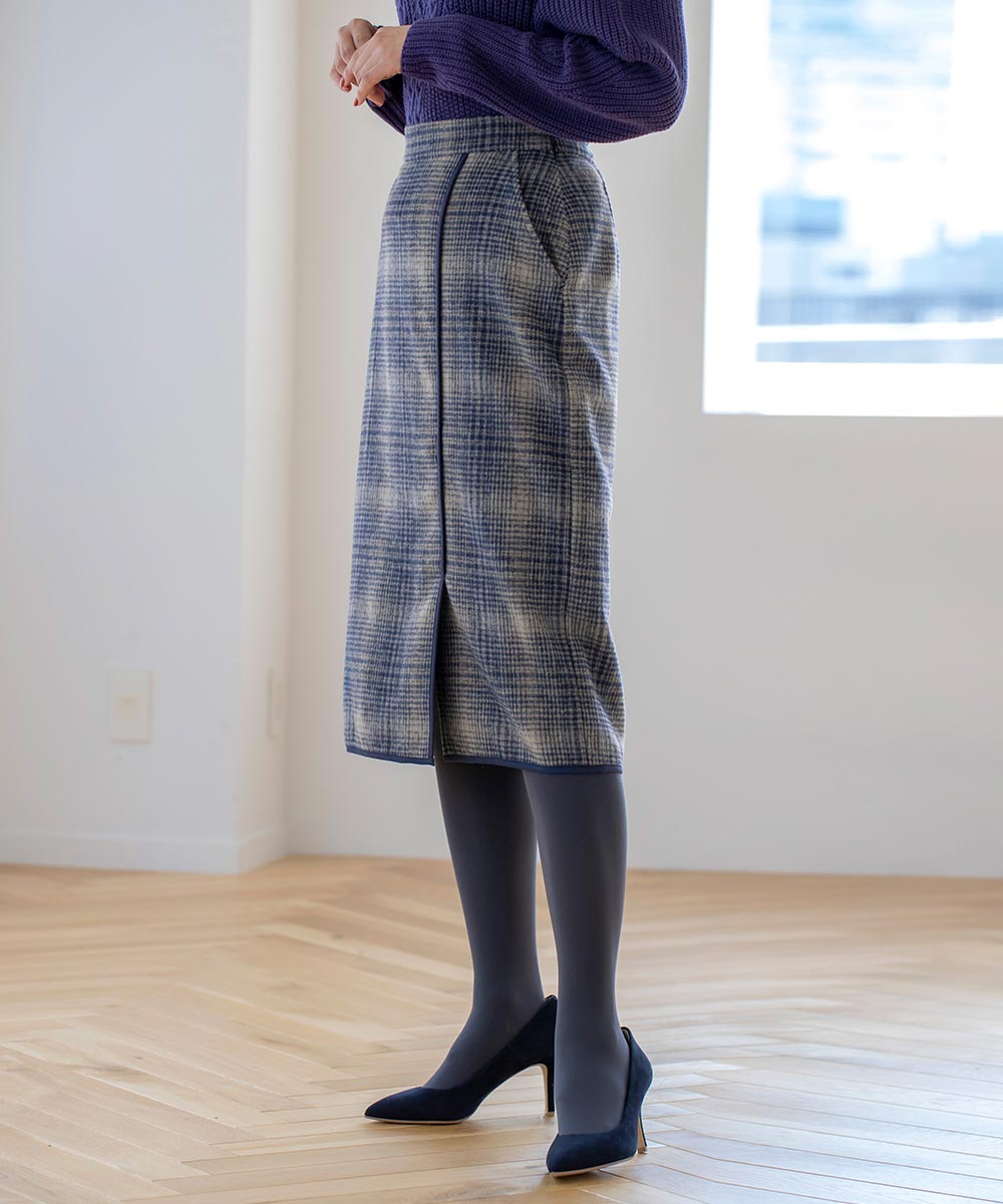 ★10％オフ★パイピングチェックタイトスカート | WEBストア | ファッションレンタル【EDIST. CLOSET】